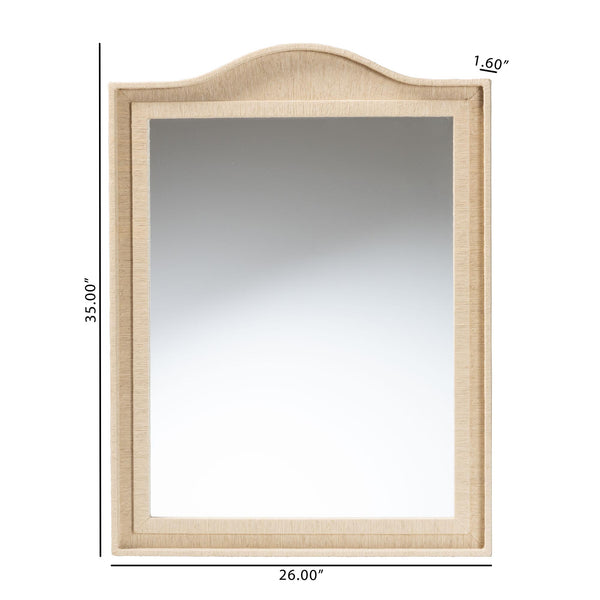 Bali & Pari Lailan Handwoven Grasscloth Wall Mirror for Coastal Bohemian Home Decor