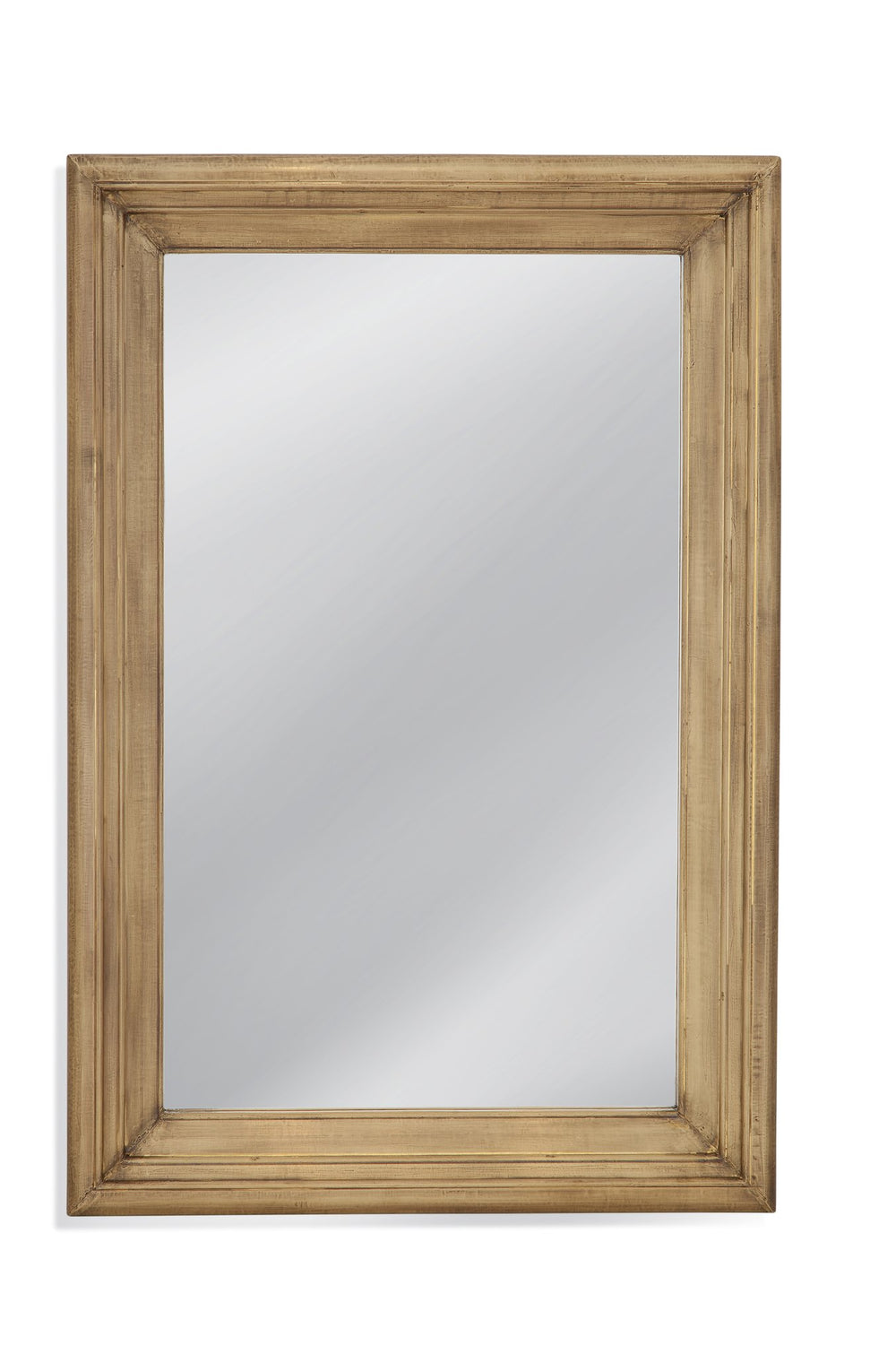 Basset Mirror Geoffrey Wall Mirror: Elegant Rectangular Brass Clad Frame With Clear Mirror For Stunning Decor Gold Metal M4521