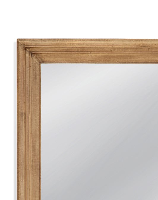 Basset Mirror Geoffrey Wall Mirror: Elegant Rectangular Brass Clad Frame With Clear Mirror For Stunning Decor Gold Metal M4521