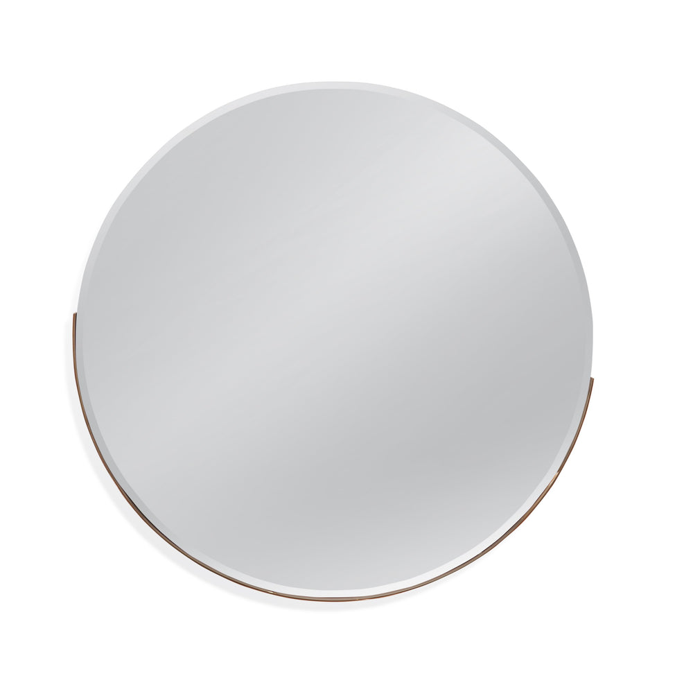 Basset Mirror Social Wall Mirror - Elegant Round Design With Rose Gold Frame And Black Edging For Modern Spaces Gold Metal M4692