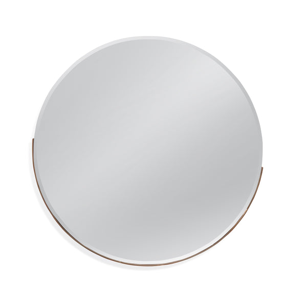 Basset Mirror Social Wall Mirror - Elegant Round Design With Rose Gold Frame And Black Edging For Modern Spaces Gold Metal M4692