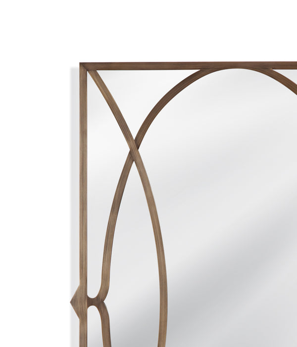 Basset Mirror Lattice Wall Mirror – Elegant Rectangular Design With Bronze Metal Frame For Timeless Home Decor Style Bronze Metal,Mirror Glass M4864