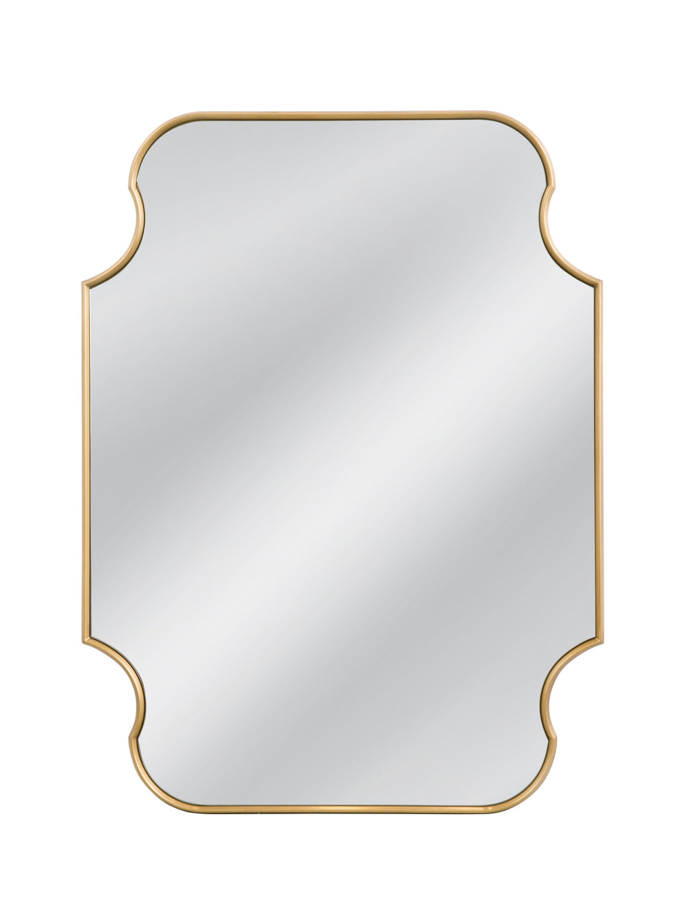 Basset Mirror Lyenda Wall Mirror – Elegant Rectangular Design With Gold Leaf Finish And Unique Curved Edges Gold Wood,Mirror Glass M4875