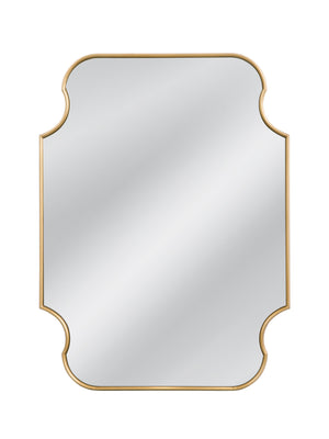 Basset Mirror Lyenda Wall Mirror – Elegant Rectangular Design With Gold Leaf Finish And Unique Curved Edges Gold Wood,Mirror Glass M4875
