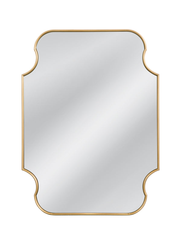 Basset Mirror Lyenda Wall Mirror – Elegant Rectangular Design With Gold Leaf Finish And Unique Curved Edges Gold Wood,Mirror Glass M4875