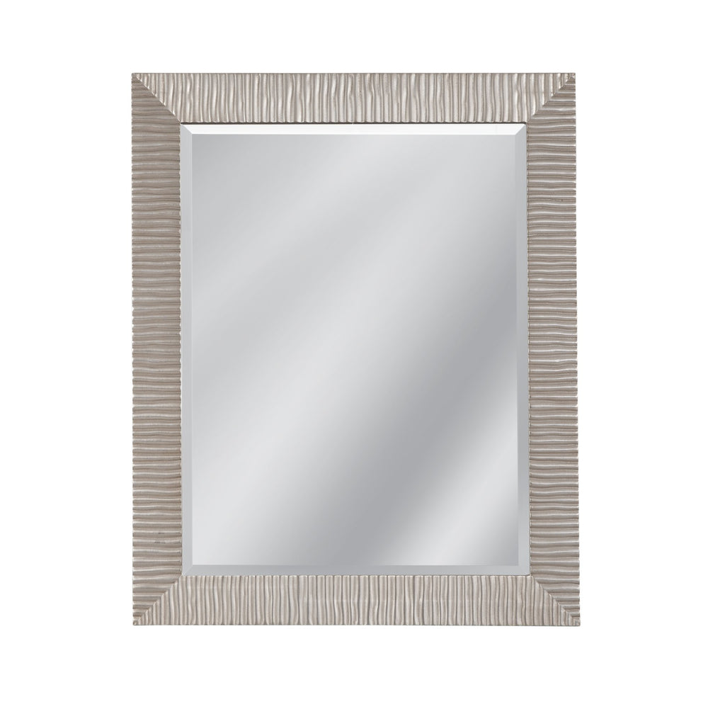 Basset Mirror Saydona Wall Mirror - Elegant Rectangular Design With Antique Silver Leaf Finish For Timeless Style Silver Resin,Mirror Glass M4876