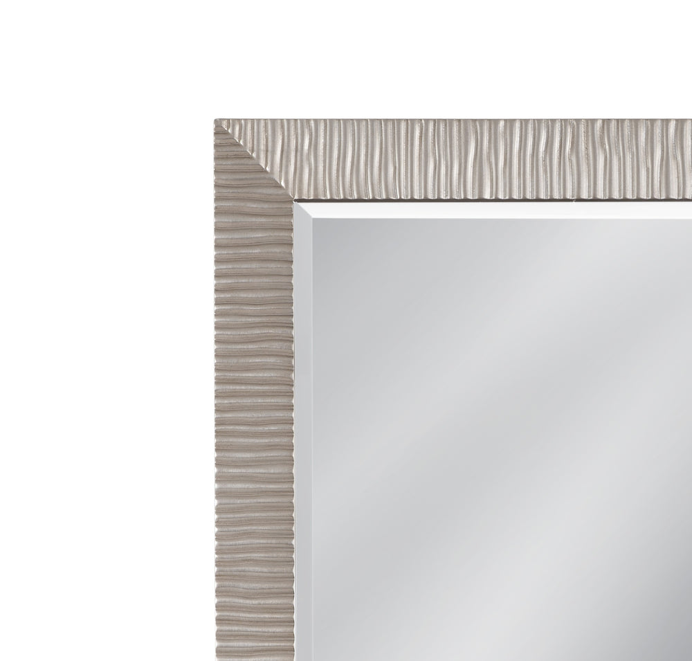 Basset Mirror Saydona Wall Mirror - Elegant Rectangular Design With Antique Silver Leaf Finish For Timeless Style Silver Resin,Mirror Glass M4876