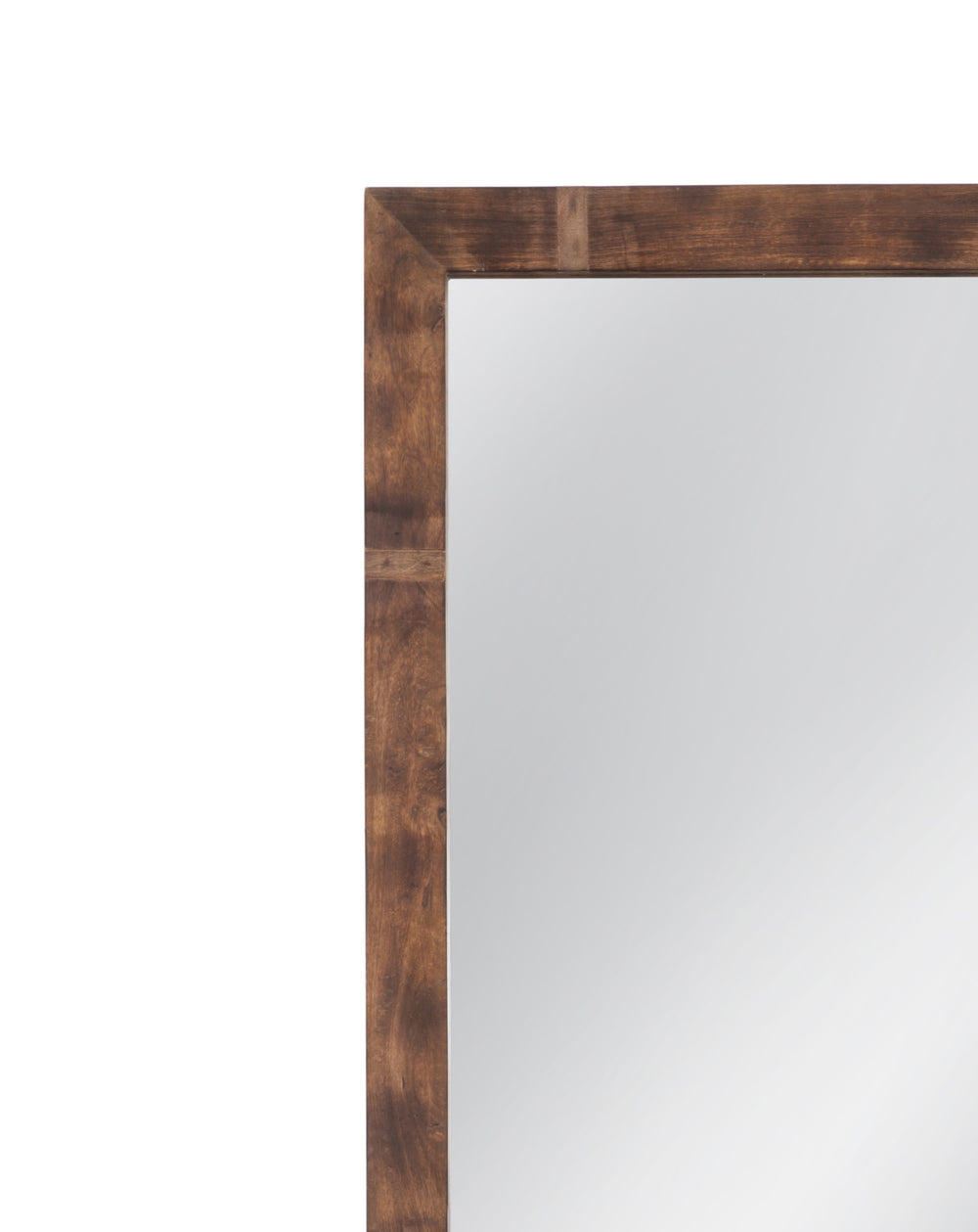 Basset Mirror Bozeman Floor Mirror - Rustic Mango Wood Frame, Traditional Design For Charming Home Décor Style Brown Wood,Mirror Glass M4881