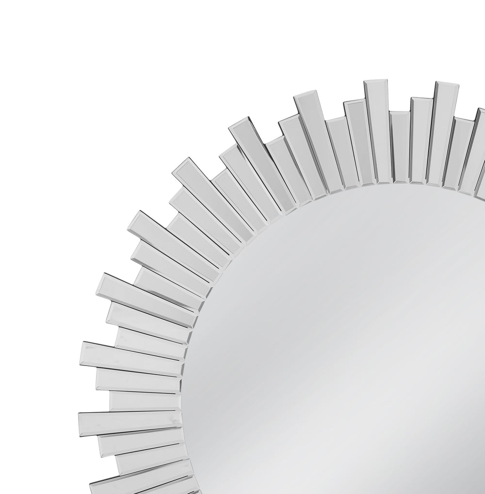 Basset Mirror Monigold Radiating Round Mirror - Stylish Glass Frame For Modern Home Decor & Elegant Reflection Silver Mirror,Mirror Glass M4889