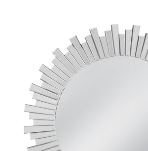 Basset Mirror Monigold Radiating Round Mirror - Stylish Glass Frame For Modern Home Decor & Elegant Reflection Silver Mirror,Mirror Glass M4889