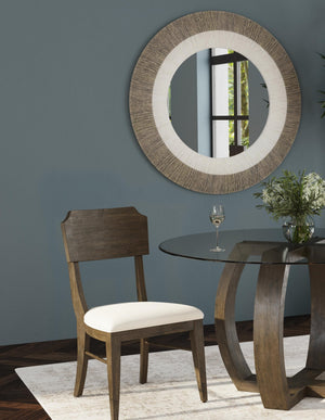 Basset Mirror Koree Wall Mirror: Stunning Round Art Deco Piece With Unique Gray Rope Frame For Elegant Decor Gray Rope,Mirror Glass M4904