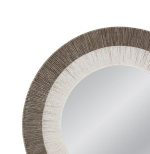 Basset Mirror Koree Wall Mirror: Stunning Round Art Deco Piece With Unique Gray Rope Frame For Elegant Decor Gray Rope,Mirror Glass M4904