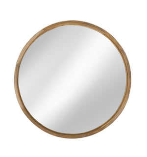 Basset Mirror Changes Round Decorative Wall Mirror With Wood Finish And Elegant Black & Ivory Bone Motif Design Brown Wood,Mirror Glass M4920
