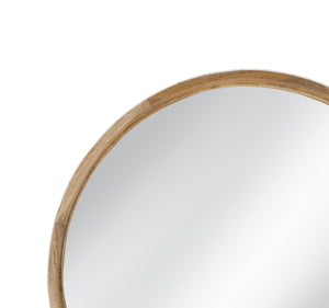 Basset Mirror Changes Round Decorative Wall Mirror With Wood Finish And Elegant Black & Ivory Bone Motif Design Brown Wood,Mirror Glass M4920