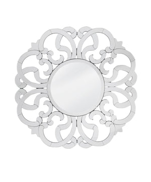 Basset Mirror Adventurine Wall Mirror - Elegant Scrolling Glass Frame, Perfect For Enhancing Any Room's Decor! Silver Mirror,Mirror Glass M4936