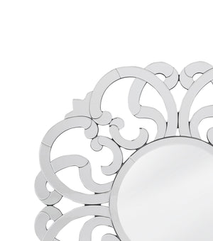 Basset Mirror Adventurine Wall Mirror - Elegant Scrolling Glass Frame, Perfect For Enhancing Any Room's Decor! Silver Mirror,Mirror Glass M4936