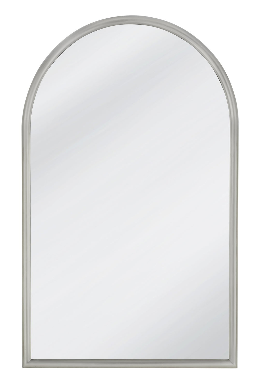 Basset Mirror Malia Floor Mirror - Elegant Louis Philippe Style With Arched Top & Silver Leaf Finish For Home Decor Silver Resin,Mirror Glass M4949