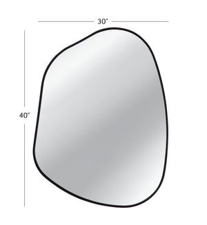 Basset Mirror Karaniya Wall Mirror - Asymmetrical Black Frame Accent To Elevate Your Home Decor In Style Black Wood,Mirror Glass M4953