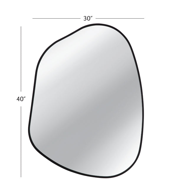 Basset Mirror Karaniya Wall Mirror - Asymmetrical Black Frame Accent To Elevate Your Home Decor In Style Black Wood,Mirror Glass M4953