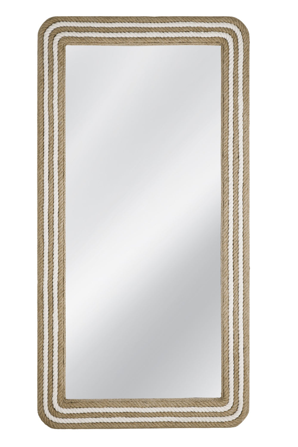 Basset Mirror Kiko Floor Mirror – Coastal-inspired Boho Charm With Natural Rope Frame For Elegant Home Décor White Rope,Mirror Glass M4957