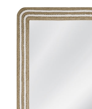Basset Mirror Kiko Floor Mirror – Coastal-inspired Boho Charm With Natural Rope Frame For Elegant Home Décor White Rope,Mirror Glass M4957