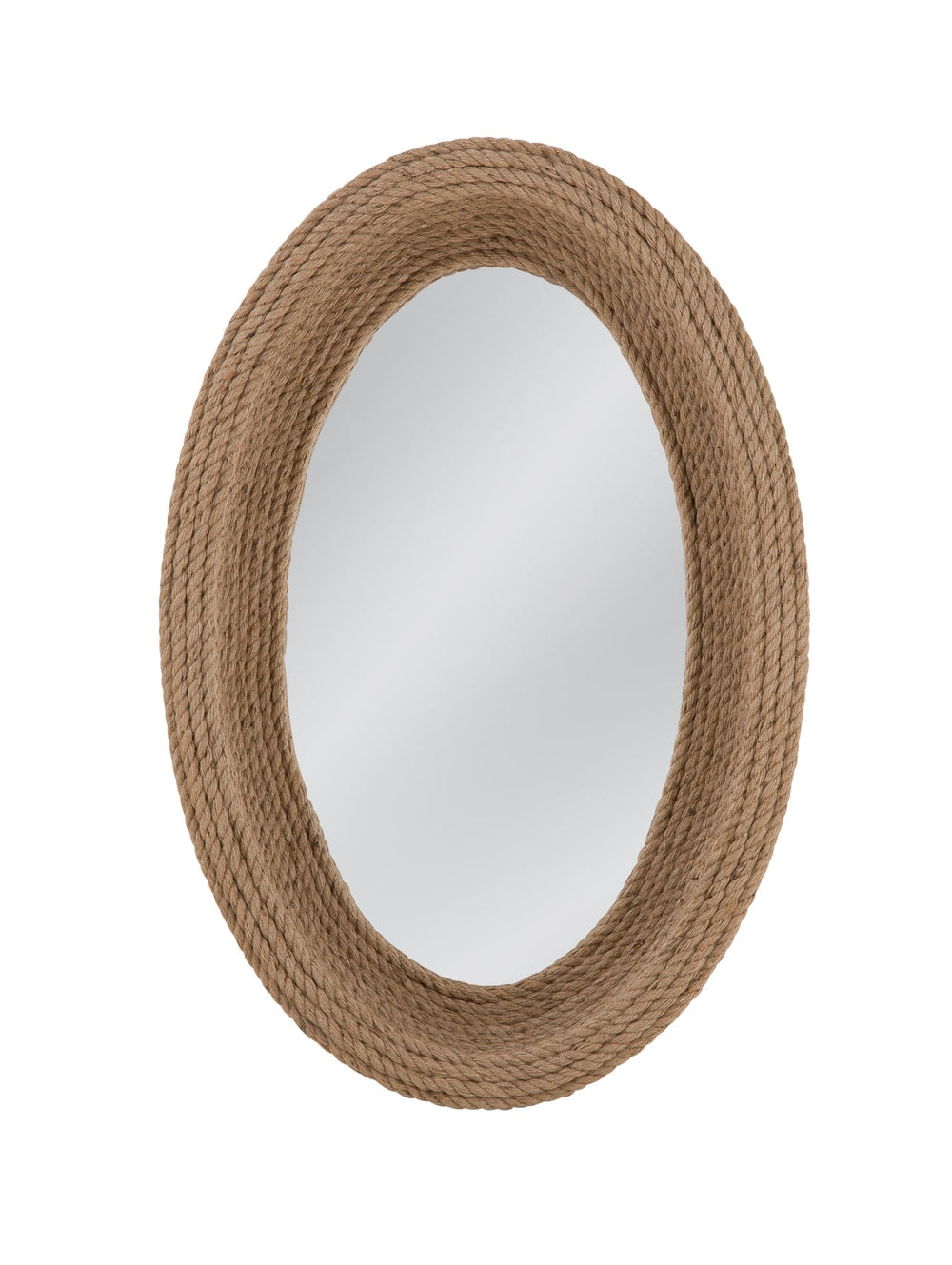 Basset Mirror Regatta Oval Wall Mirror - Natural Jute Rope Frame With Coastal Charm For Timeless Home Decor Brown Rope,Mirror Glass M4961