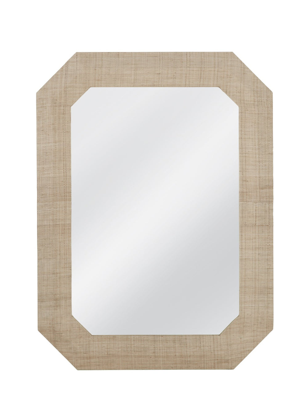 Basset Mirror Shashi Wall Mirror - Classic Rectangular Design With Raffia Accent For Boho-modern Home Decor Brown Wood,Mirror Glass M4976