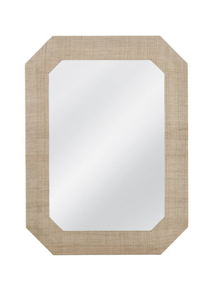 Basset Mirror Shashi Wall Mirror - Classic Rectangular Design With Raffia Accent For Boho-modern Home Decor Brown Wood,Mirror Glass M4976