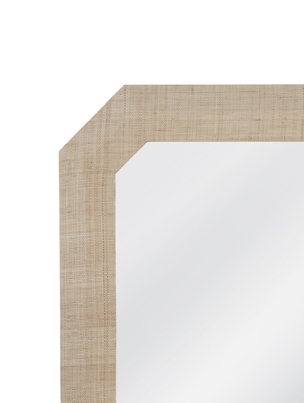 Basset Mirror Shashi Wall Mirror - Classic Rectangular Design With Raffia Accent For Boho-modern Home Decor Brown Wood,Mirror Glass M4976