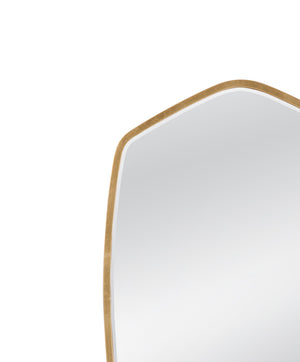 Basset Mirror Chari Wall Mirror - Elegant Gold Leaf Finish With Modern Geometric Design For Chic Home Decor Gold Metal,Mirror Glass M4980