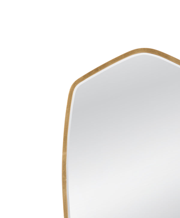 Basset Mirror Chari Wall Mirror - Elegant Gold Leaf Finish With Modern Geometric Design For Chic Home Decor Gold Metal,Mirror Glass M4980