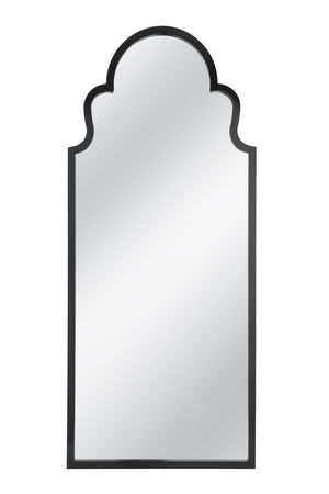 Basset Mirror Van Floor Mirror - Elegant Arched Design With Black Finish, Perfect For Modern & Traditional Spaces Black Resin,Mirror Glass M5000