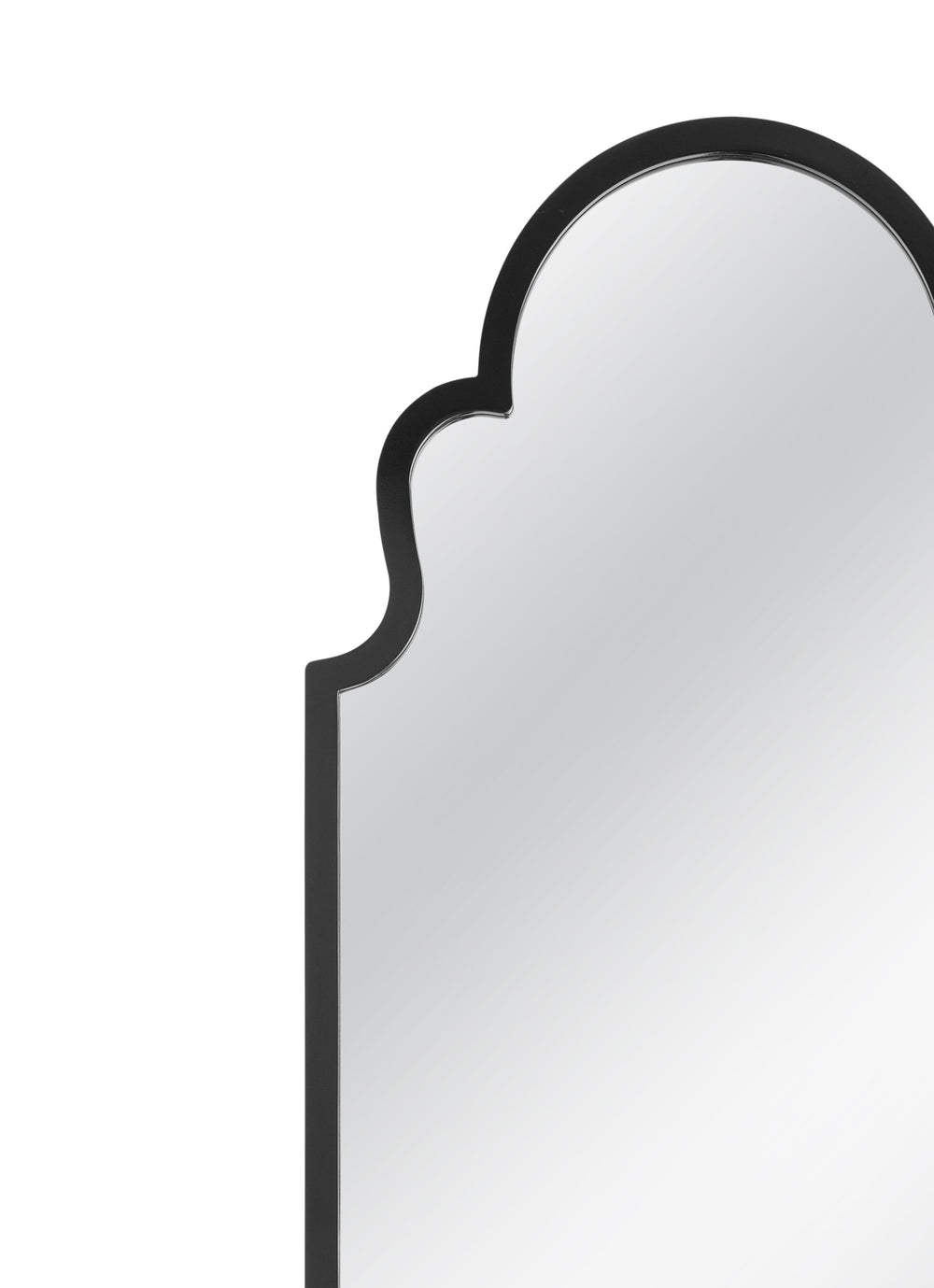 Basset Mirror Van Floor Mirror - Elegant Arched Design With Black Finish, Perfect For Modern & Traditional Spaces Black Resin,Mirror Glass M5000