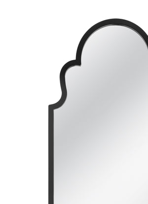 Basset Mirror Van Floor Mirror - Elegant Arched Design With Black Finish, Perfect For Modern & Traditional Spaces Black Resin,Mirror Glass M5000