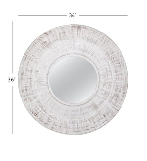 Basset Mirror Ocean Isle Wall Mirror - Coastal Charm With Distressed White Frame For Modern Home Decor Elegance White Wood,Mirror Glass M5015