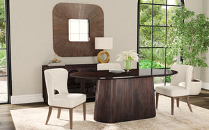 Basset Mirror Zamba Wall Mirror - Chic Square Design With Rounded Corners, Walnut Frame For Modern Boho Decor Brown Wood,Mirror Glass M5019