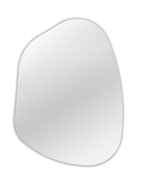 Basset Mirror Ash Wall Mirror – Stylish Asymmetrical Design With Elegant White Frame To Enhance Any Room Decor White Wood,Mirror Glass M5034