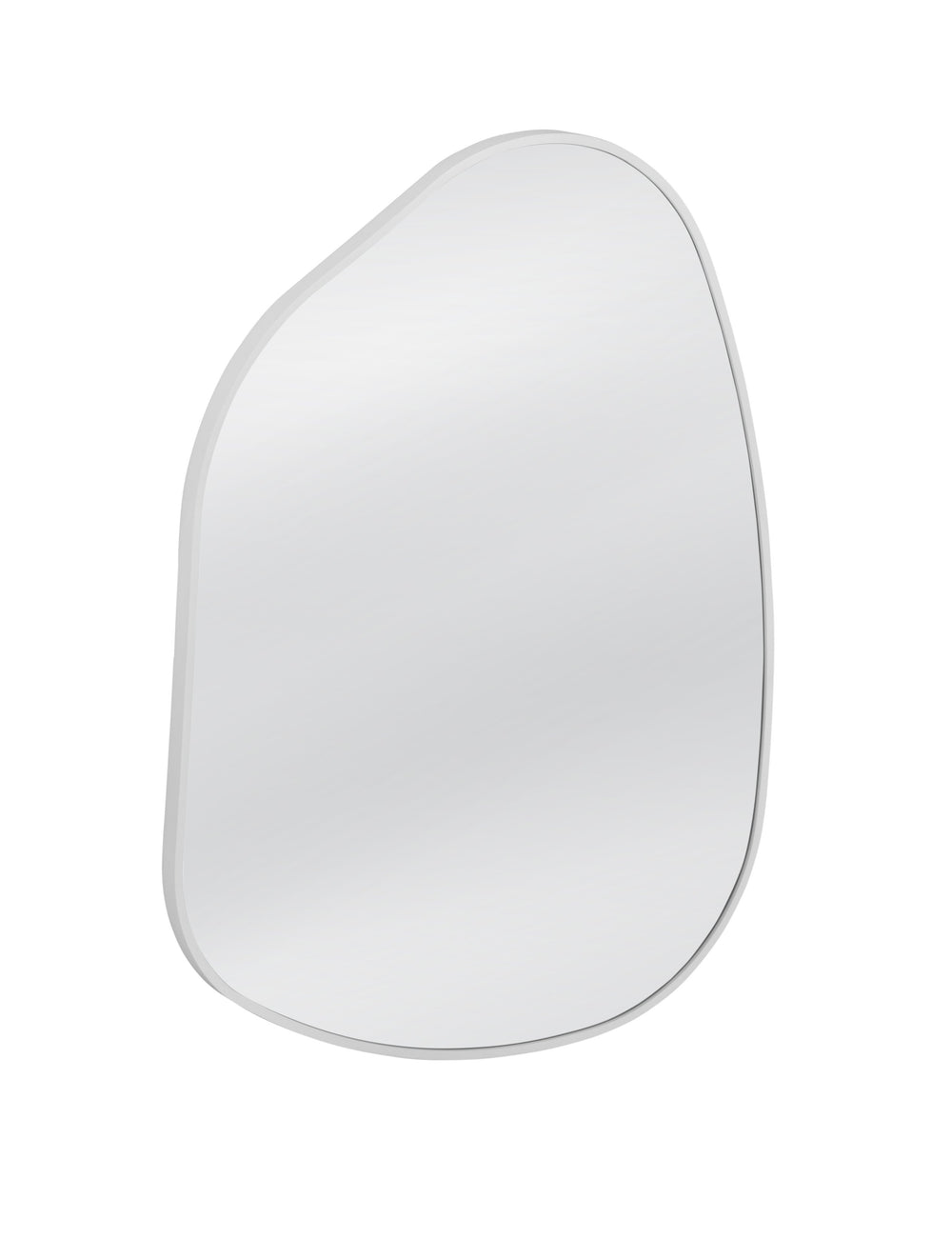 Basset Mirror Ash Wall Mirror – Stylish Asymmetrical Design With Elegant White Frame To Enhance Any Room Decor White Wood,Mirror Glass M5034