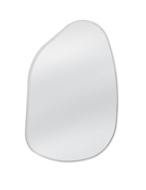 Basset Mirror Ash Wall Mirror – Stylish Asymmetrical Design With Elegant White Frame To Enhance Any Room Decor White Wood,Mirror Glass M5034
