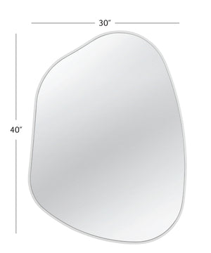 Basset Mirror Ash Wall Mirror – Stylish Asymmetrical Design With Elegant White Frame To Enhance Any Room Decor White Wood,Mirror Glass M5034