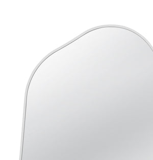 Basset Mirror Ash Wall Mirror – Stylish Asymmetrical Design With Elegant White Frame To Enhance Any Room Decor White Wood,Mirror Glass M5034