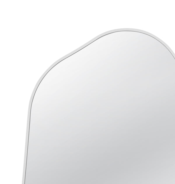 Basset Mirror Ash Wall Mirror – Stylish Asymmetrical Design With Elegant White Frame To Enhance Any Room Decor White Wood,Mirror Glass M5034