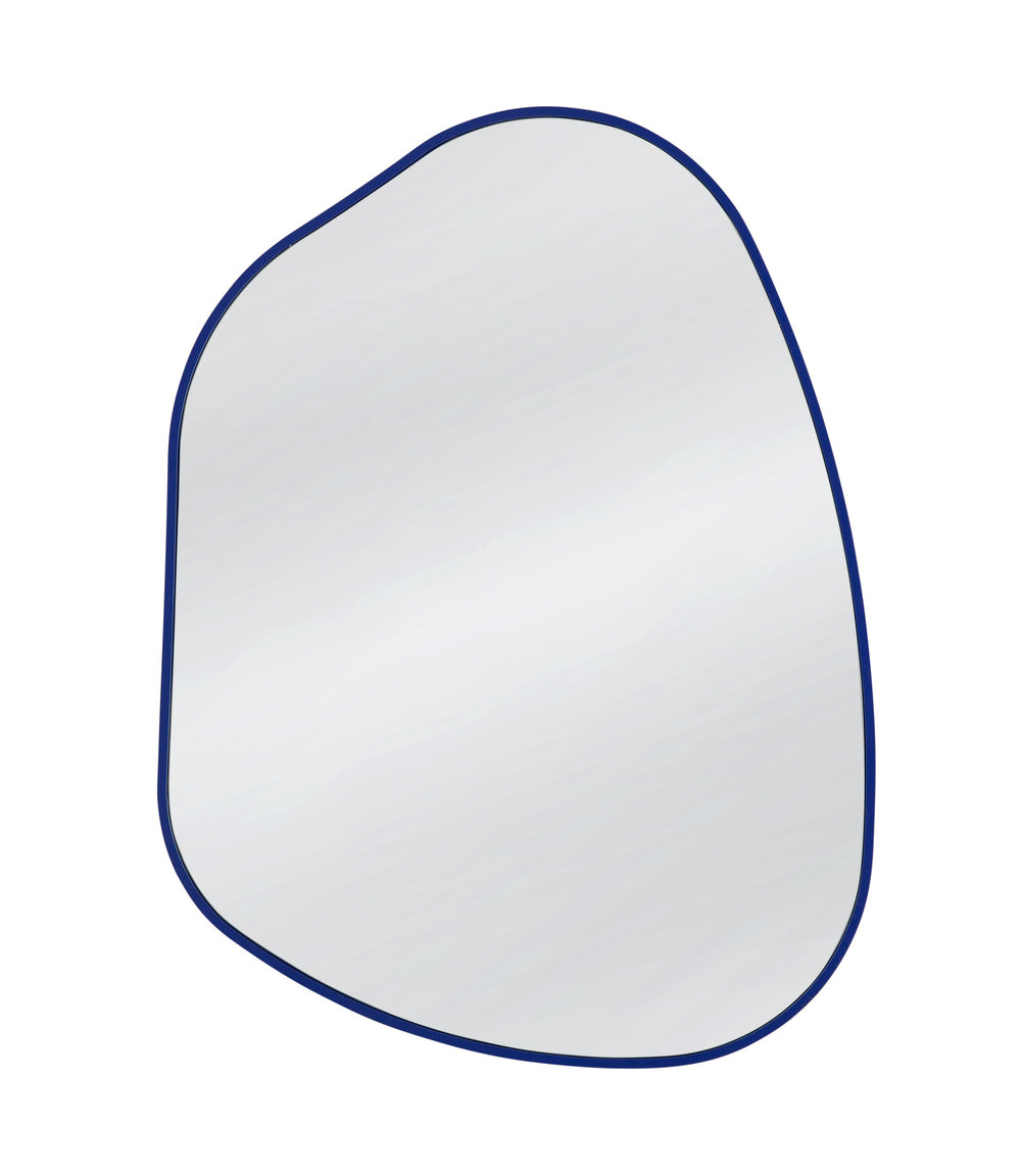 Basset Mirror Astor Wall Mirror - Vibrant Navy Blue Frame, Unique Asymmetrical Design For Stylish Home Decor Blue Wood,Mirror Glass M5035