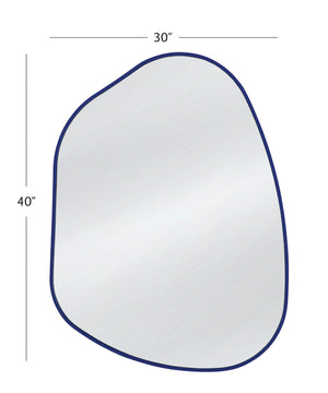 Basset Mirror Astor Wall Mirror - Vibrant Navy Blue Frame, Unique Asymmetrical Design For Stylish Home Decor Blue Wood,Mirror Glass M5035