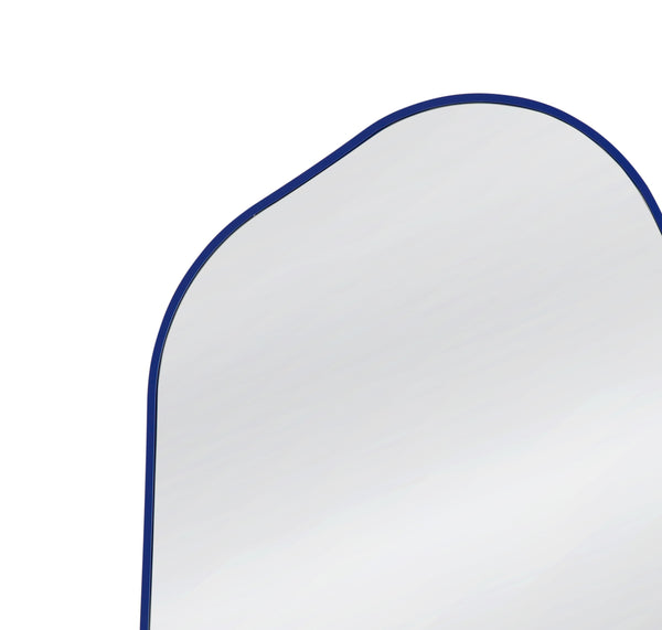 Basset Mirror Astor Wall Mirror - Vibrant Navy Blue Frame, Unique Asymmetrical Design For Stylish Home Decor Blue Wood,Mirror Glass M5035