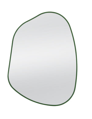 Basset Mirror Azalea Wall Mirror - Vibrant Green Frame With Asymmetrical Design For Playful Home Decor Style Green Wood,Mirror Glass M5036