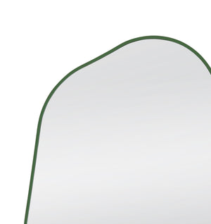 Basset Mirror Azalea Wall Mirror - Vibrant Green Frame With Asymmetrical Design For Playful Home Decor Style Green Wood,Mirror Glass M5036