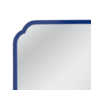 Basset Mirror Daphne Square Wall Mirror – Vibrant Navy Blue Frame With Scalloped Corners For Chic Home Decor Style Blue Wood,Mirror Glass M5041