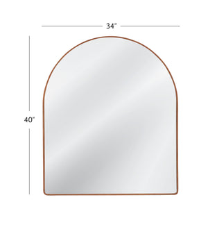 Basset Mirror Hazel Arched Mantel Mirror – Elegant Pine Wood Frame, Timeless Design For A Chic Home Accent Brown Wood,Mirror Glass M5044