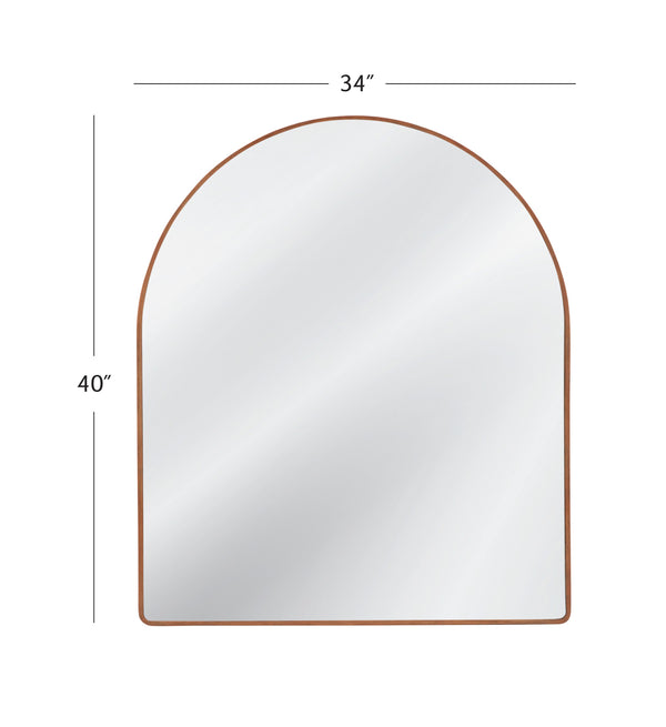 Basset Mirror Hazel Arched Mantel Mirror – Elegant Pine Wood Frame, Timeless Design For A Chic Home Accent Brown Wood,Mirror Glass M5044